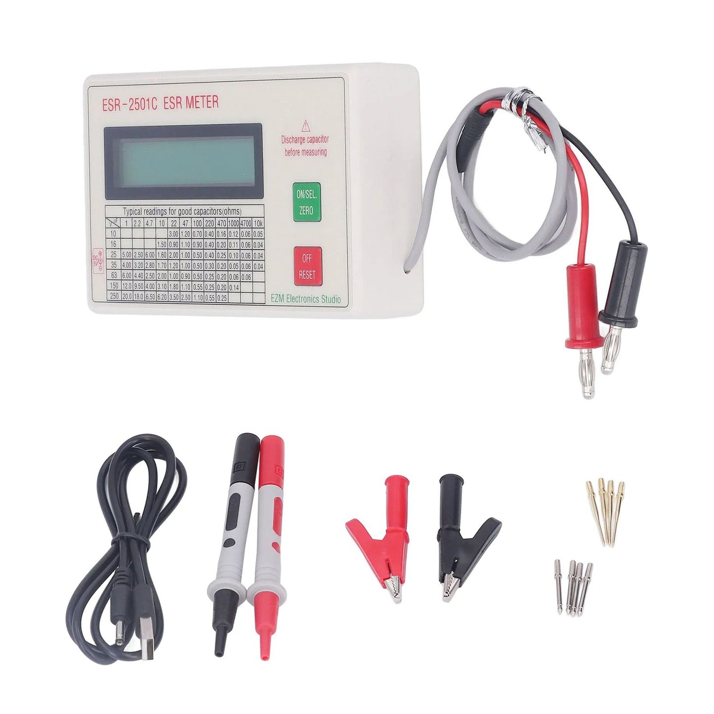 New Handheld ESR Capacitor Tester High Accuracy Smart Shutdown Capacitance Meter