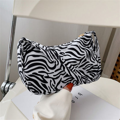 Shopper Bag Shoulder Underarm Bag Vintage Small Purse Nylon Handbags Zipper 1PC