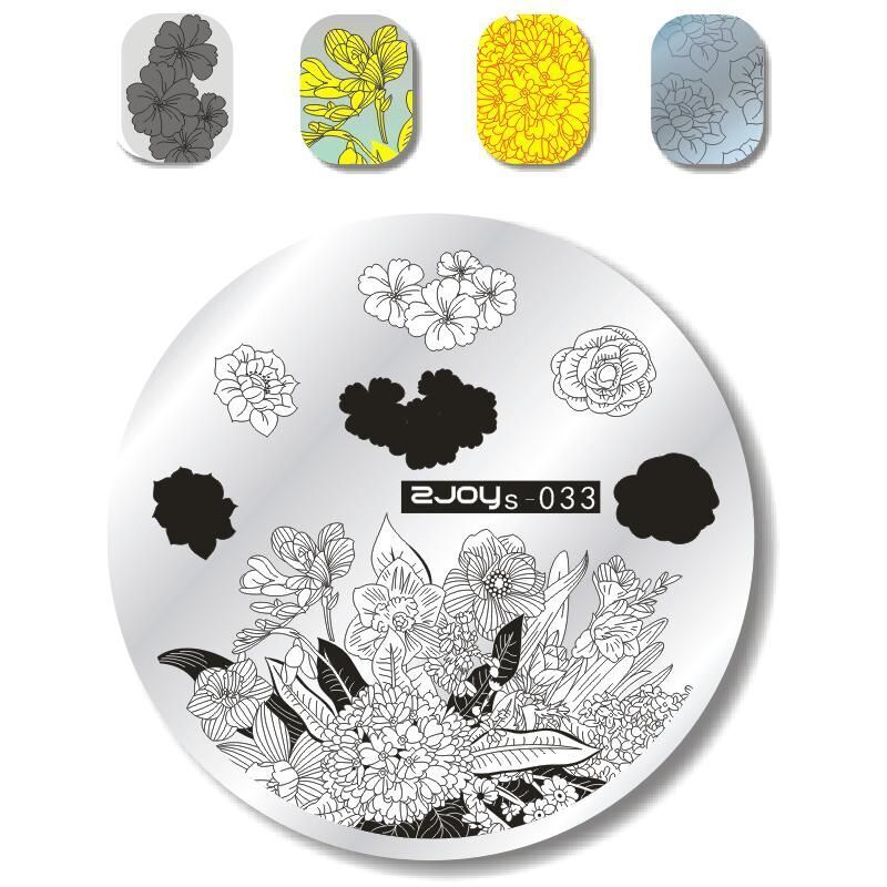 Nail Art Tools Stamping Stainless Steel Designs Shiny Pattern Stencils 5.5x5.5cm