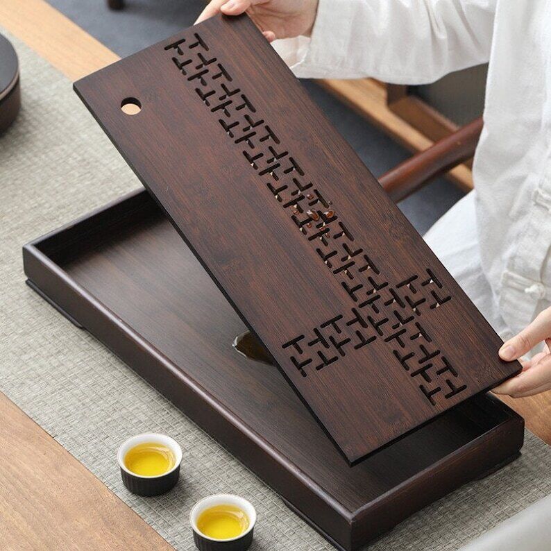 Chinese Wooden Tea Tray With Water Storage|Gong Fu Tea Tray