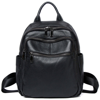 New Soft Leather Backpack, Women's Top Cow Leather Travel Rucksack School Bags