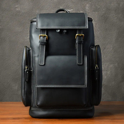 Leather Men's Backpack male computer bag15.6 inch laptop bags Travel Backpacks