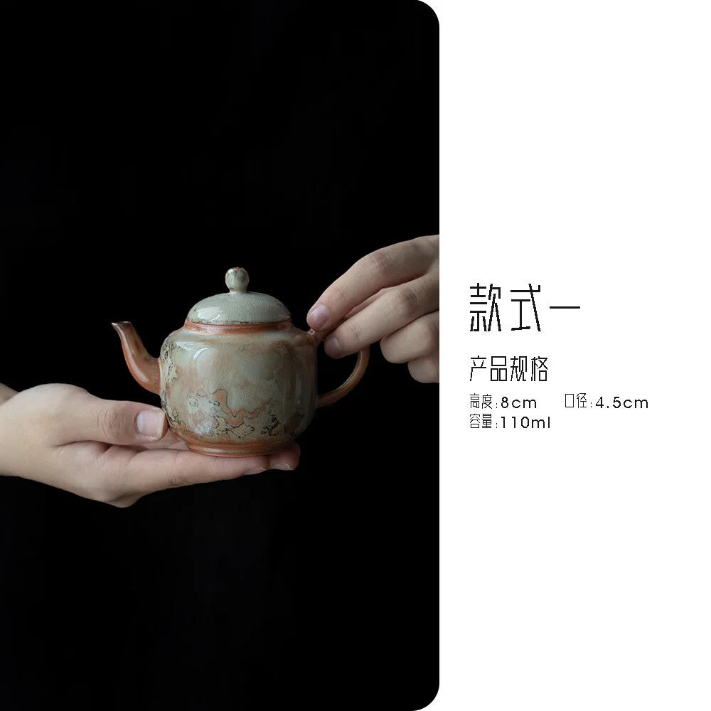 Ink Wood-fired Porcelain Teapot Pot Chinese Tea Brewing Kettle Tea Ceremony