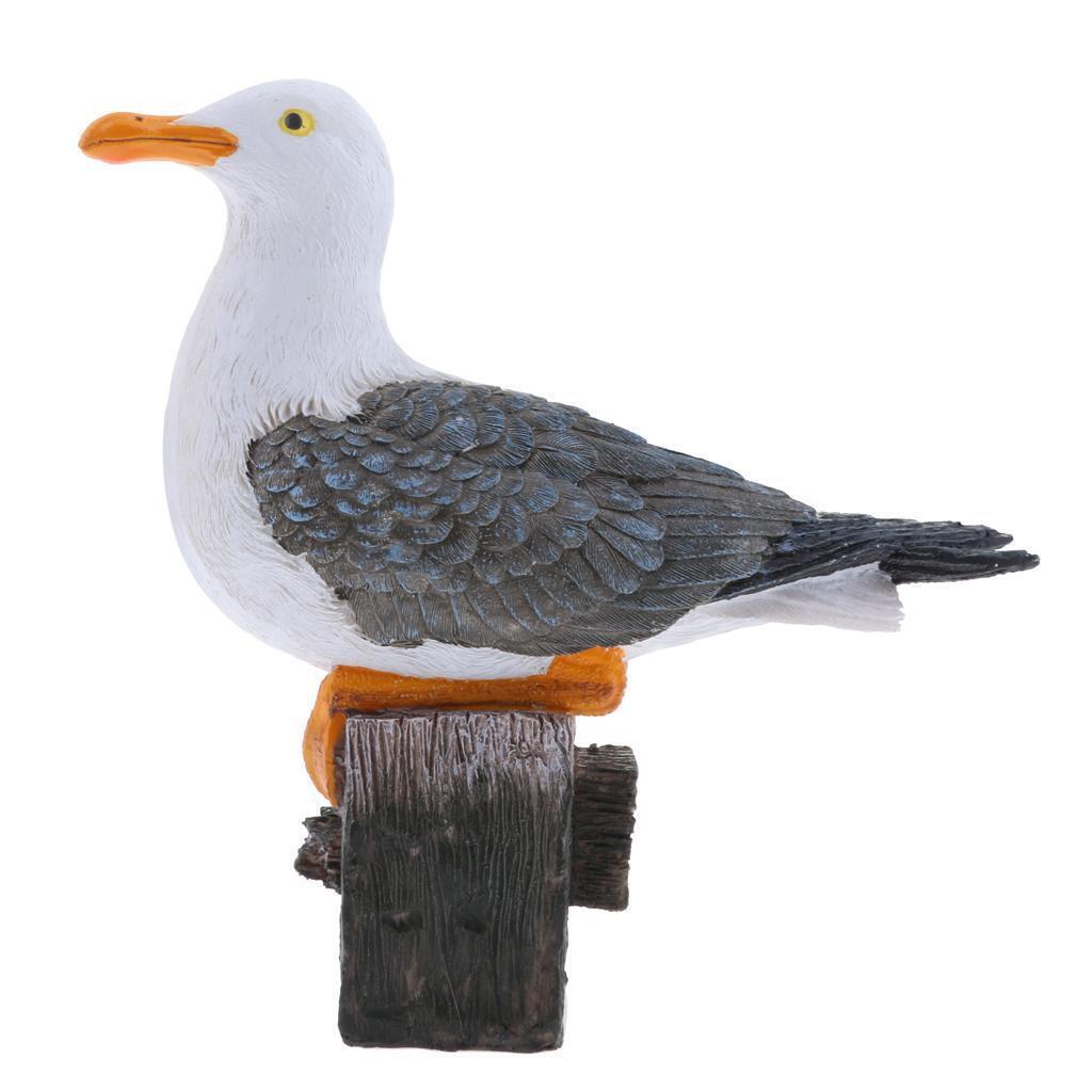 Seagull Statue Outdoor Sculpture Bathroom Nautical Themed Room Ornament Gift