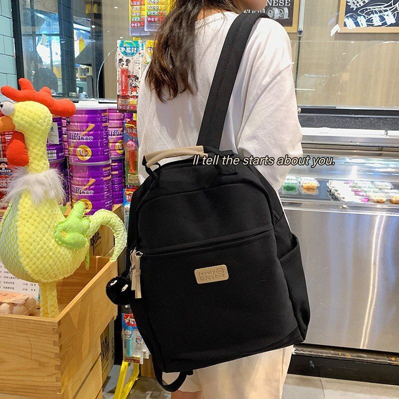 Waterproof Nylon Backpack Multifunction Traveling Bag Soft Schoolbag 39*13*32 CM