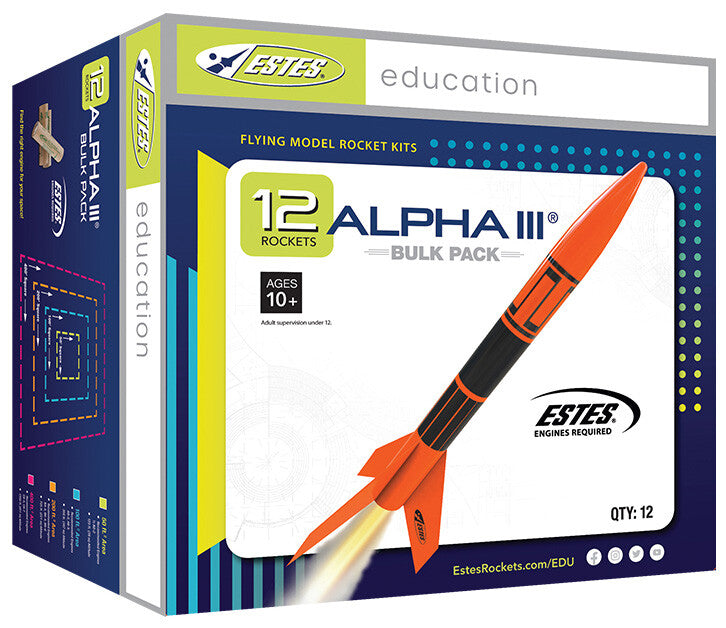 Estes Alpha III Rocket Bulk Pack - Includes 12 Beginner Model Rocket Kits
