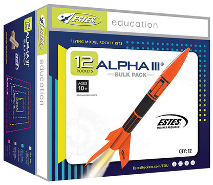 Estes Alpha III Rocket Bulk Pack - Includes 12 Beginner Model Rocket Kits
