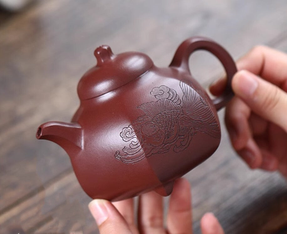 320cc chinese Yixing Handmade Zisha teapot Purple Clay LiuFang Gongfu Tea Pot