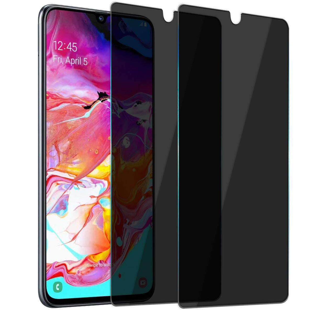 For Samsung Galaxy A70 Privacy Glossy Tempered Glass Anti-Spy Screen Protector
