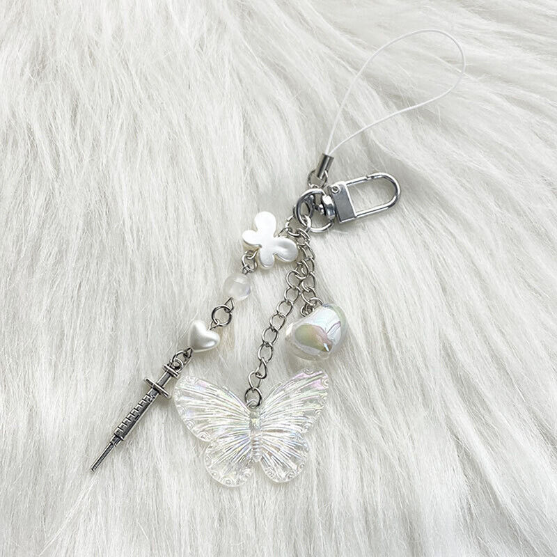Y2K Phone Charms Pendant Butterfly Key Chain For Bag Cute Accessories