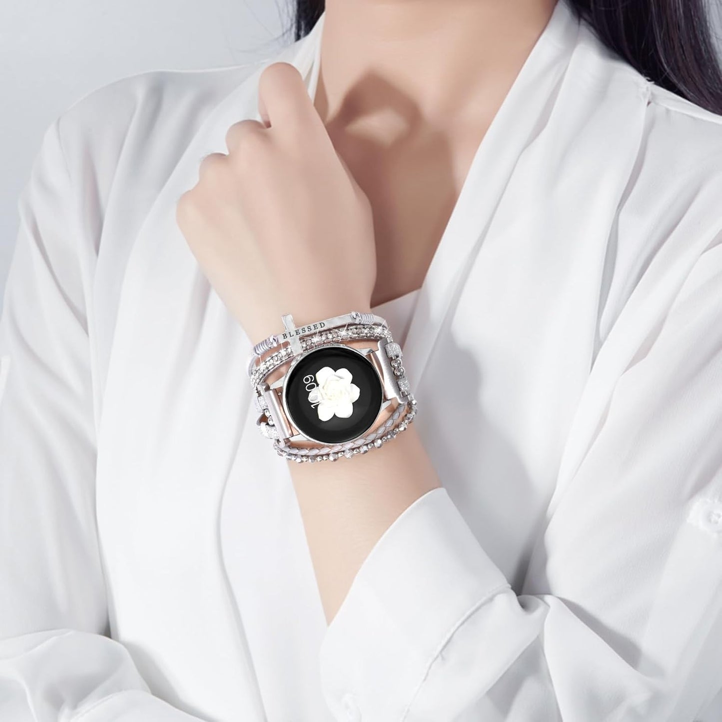 Boho Leather Bracelet for Samsung Galaxy Watch 8/7/6/5/4 Band 40 44Mm Women, 20M