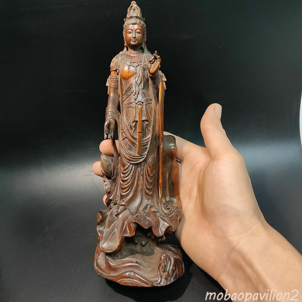 chinese wood buddha statue wooden quan kwan yin statue carvings decor art