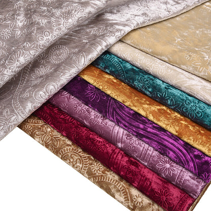Embossing Floral Fabric Velvet Cloth Vintage for Sofa Cushions Cover Tablecloth
