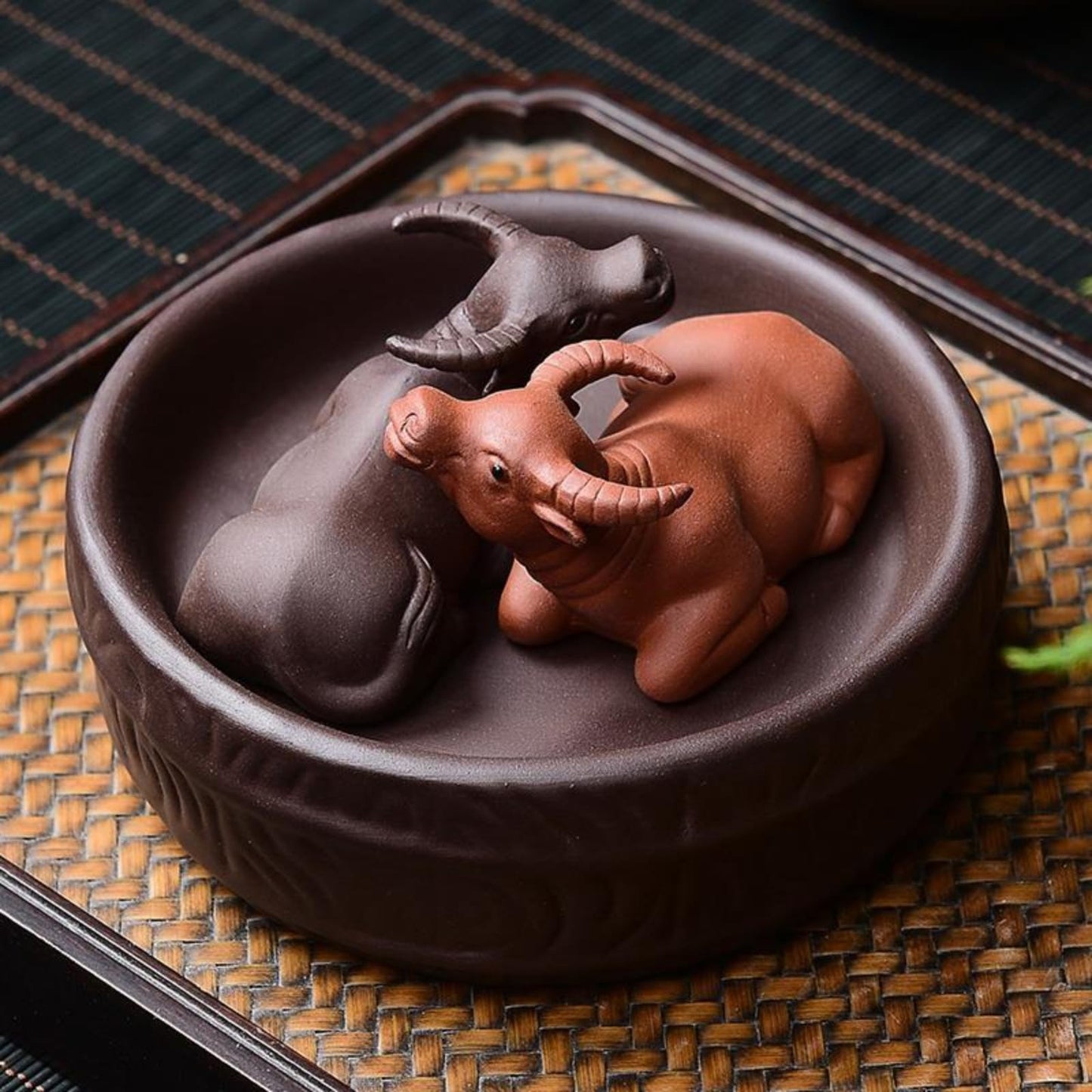 Purple Sands Zodiac Cow Tea Pet Ornament 9cm 3.5in Tea Play Tea Ceremony