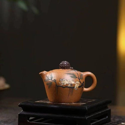 Handmade Tea Pot Marked Real Yixing Zisha Yellow Jiangpo Clay Master Pot 180ml