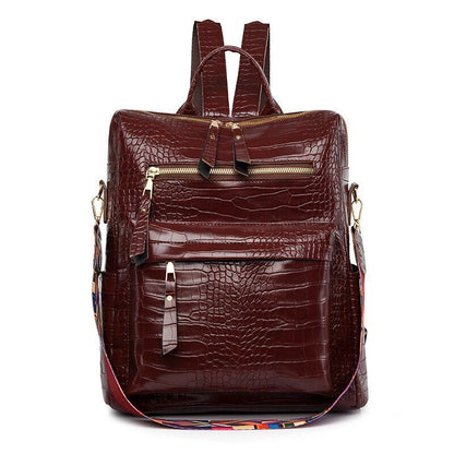 Backpacks Stone Pattern Synthetic Leather Women Shoulder Bags Large Cotton 1 PC