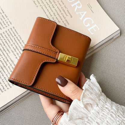 Synthetic Leather Wallet Short Wallet Purse Hasp Belt Handbag Green Black Yellow