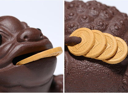 Purple Sand Handicraft Golden Toad Tea Pet Kung Fu Tea Set Tea Play Sculpture