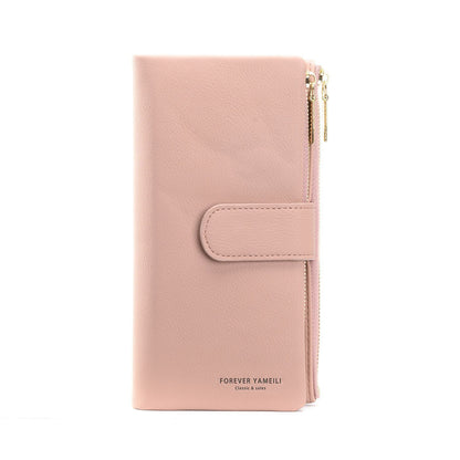 Synthetic Leather Wallet Pink Brown Blue Black Green Yellow Red Clutch Bag Purse
