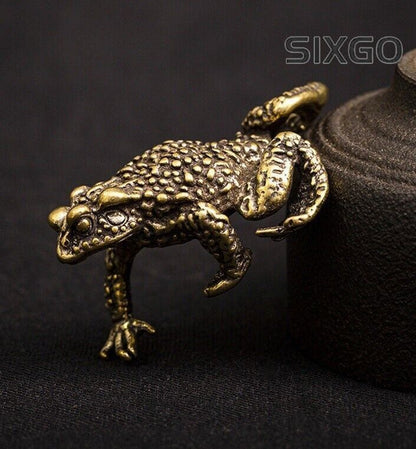 Toad Animal Brass Statue Small Sculpture Tabletop Figurine Home Decor Gifts hot