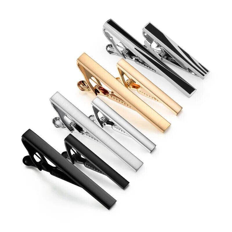 Tie Clips 8Pcs Copper Short Pins Set W/ Gift Box Accessories Men Shirt Cufflinks