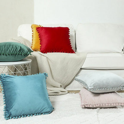 Cushion Cover Soft Velvet Decorative Pillows Throw Case Solid Luxury Homes Seat