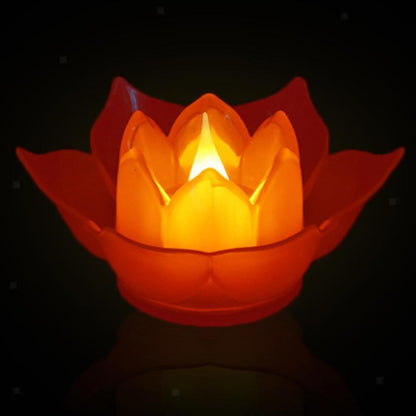 Electronic Candle Light Lamp Lotus Tealight Wedding Party