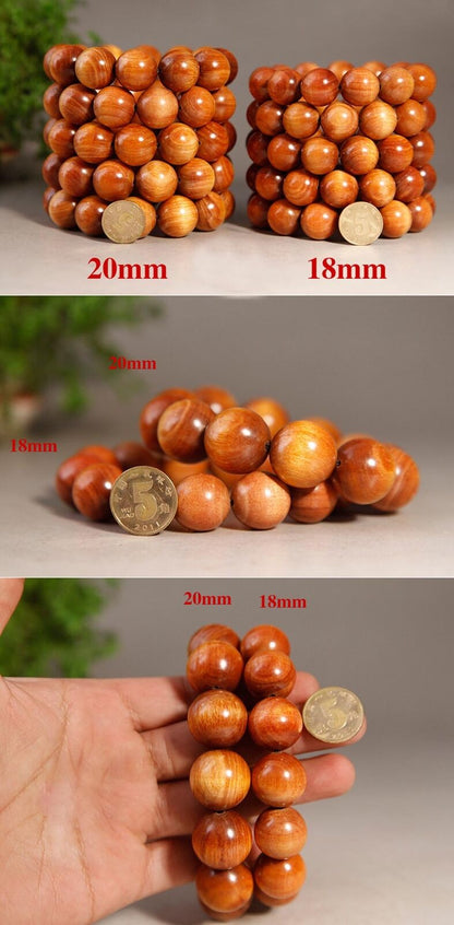 10-20mm beads Wooden Bracelet Raja Kayu Wood Agathis Alba Bead Mala Prayer Beads