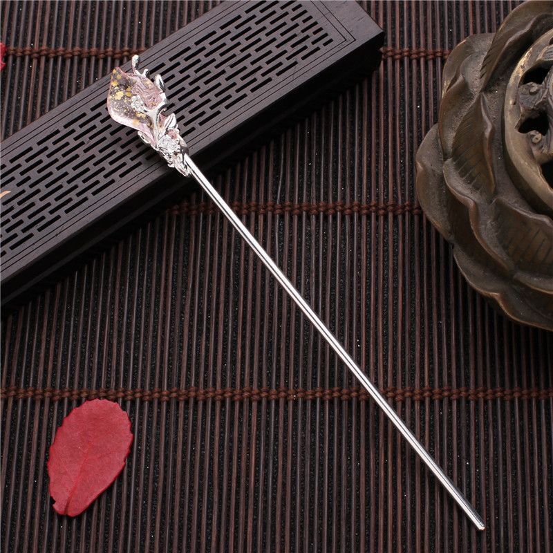 Women Hair Stick Metal Glaze Chopstick Hairwear Retro Chinese Hanfu Accessories