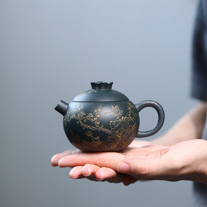 140ml Chinese Tea Pot Marked Real Yixing Zisha Clay Master Pot Handmade Carved
