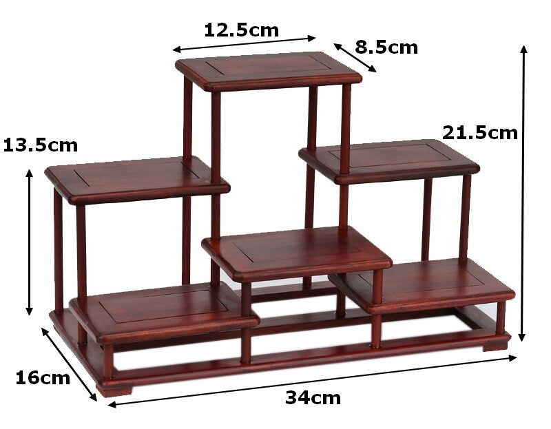 Rosewood Display Rack Stand Table Antique Statue Craft Pot Shelf Layer Storage