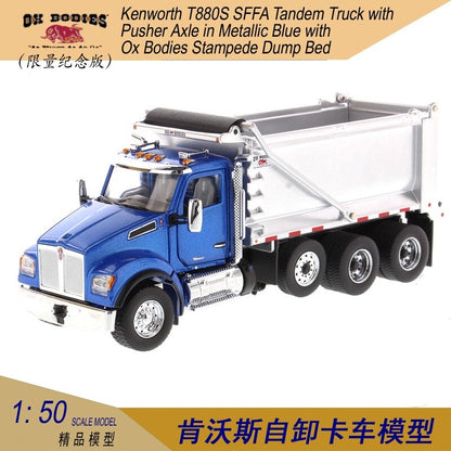 1:50 DM Kenworth T880S SFFA Tandem Truck Dump Construction Machine Diecast Model