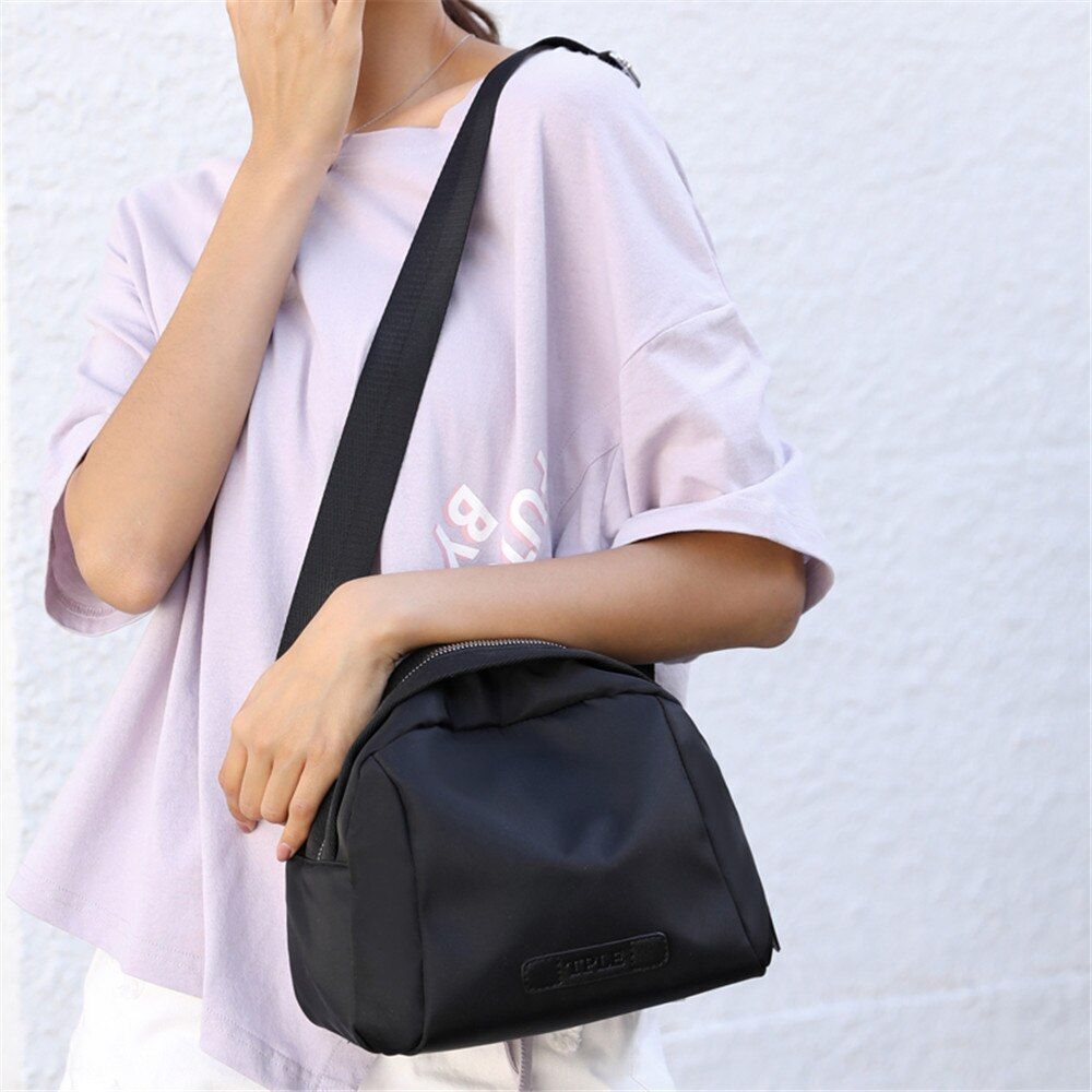 Shoulder Bag Small Solid Crossbody Bag Black Travel Purse Luxury Handbag Zipper