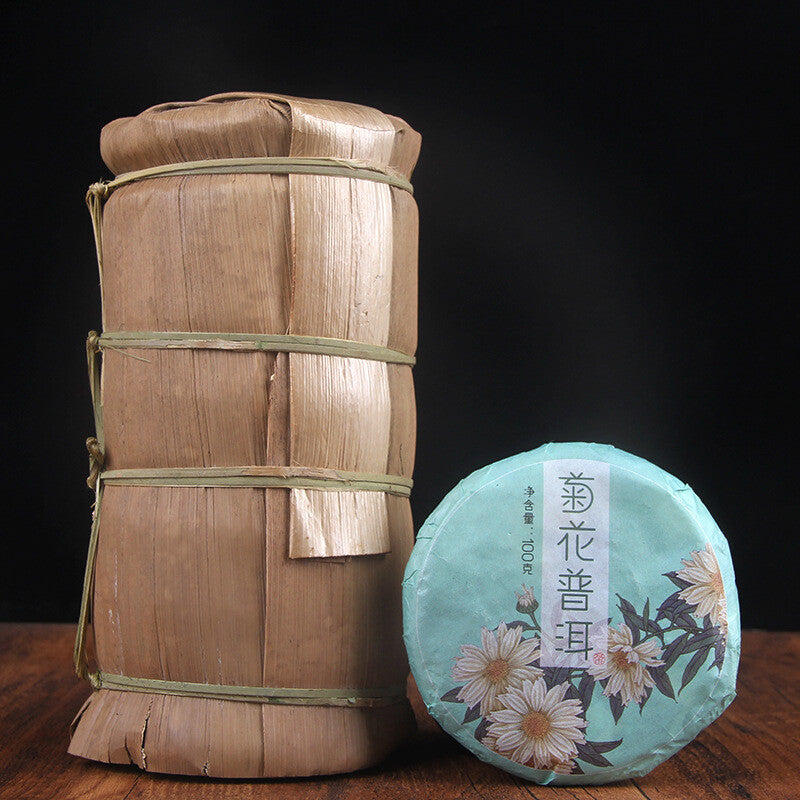 Chrysanthemum Pu'er Tea Cake Pu'er Ripe Tea Leaves 100 Grams
