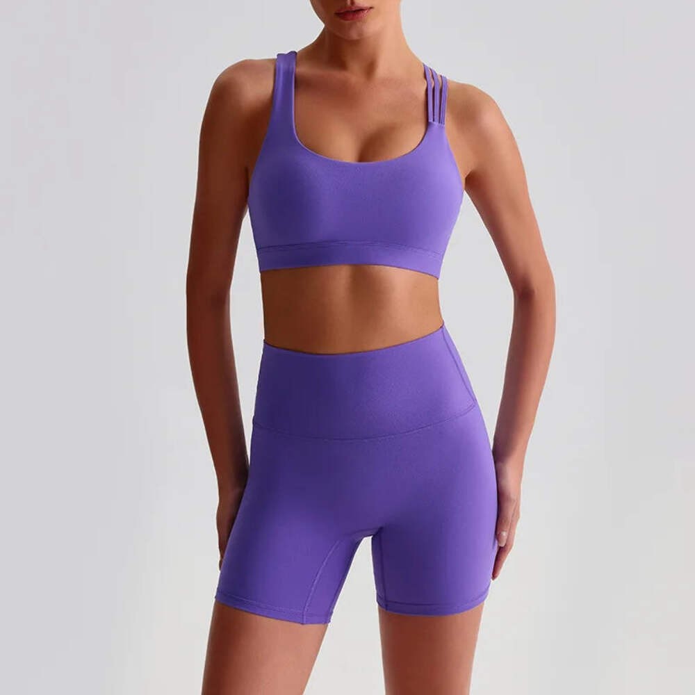 Women Gym Yoga Set – Spaghetti Strap Sports Bra & Leggings
