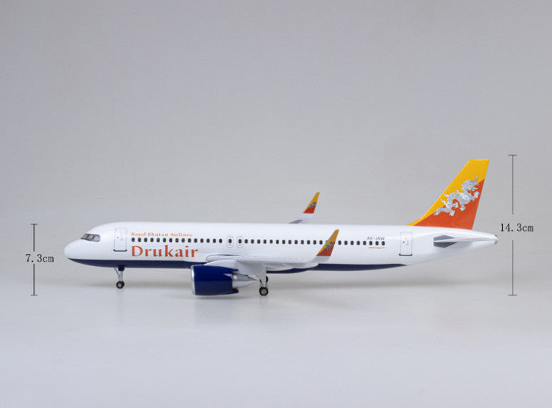 1:80 47CM Drukair AIRBUS A320neo Airplane Landing Gears Resin Aircraft Model
