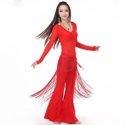 Belly Dance Costume 3 Piece(Top+Waist Towel+Pants) Belly Dancing Clothes