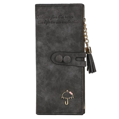 Wallet Clutch Synthetic Leather Tassel Card Holder Phone Bag Money Coin Purses
