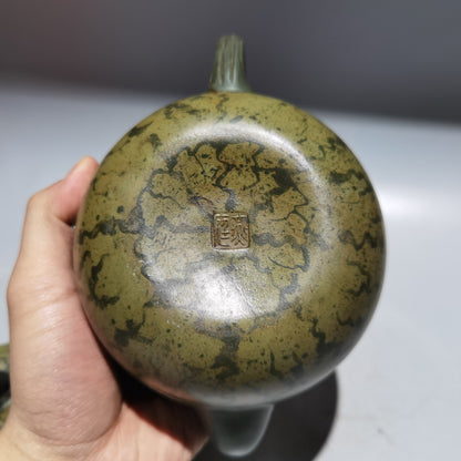 Chinese Yixing Zisha Clay Handmade Carve Watermelon Kung Fu Tea Exquisite Teapot
