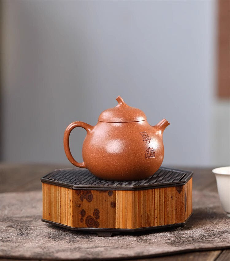 190cc chinese Yixing Handmade Zisha teapot JiangPo ni eggplant Gongfu HU Tea Pot