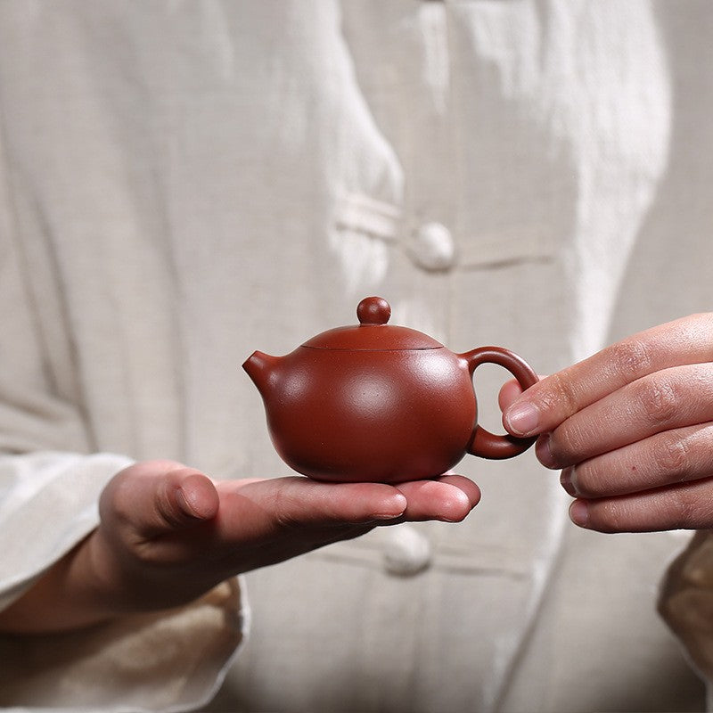 Traditional Craft Tea Pot True Yixing Zisha Crude Zhu Clay Pot Marked Xishi Pot