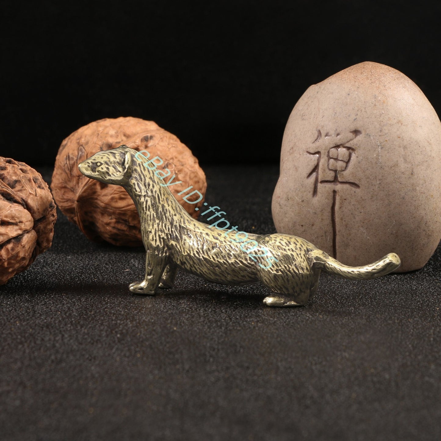 Solid Bronze Decorative Otter Animal Small Statue Tea Pet Table Decor Craft Gift