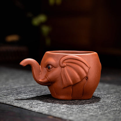 Purple Clay Pot Creative Cute Elephant Half Handmade Household Kung Fu Tea Set