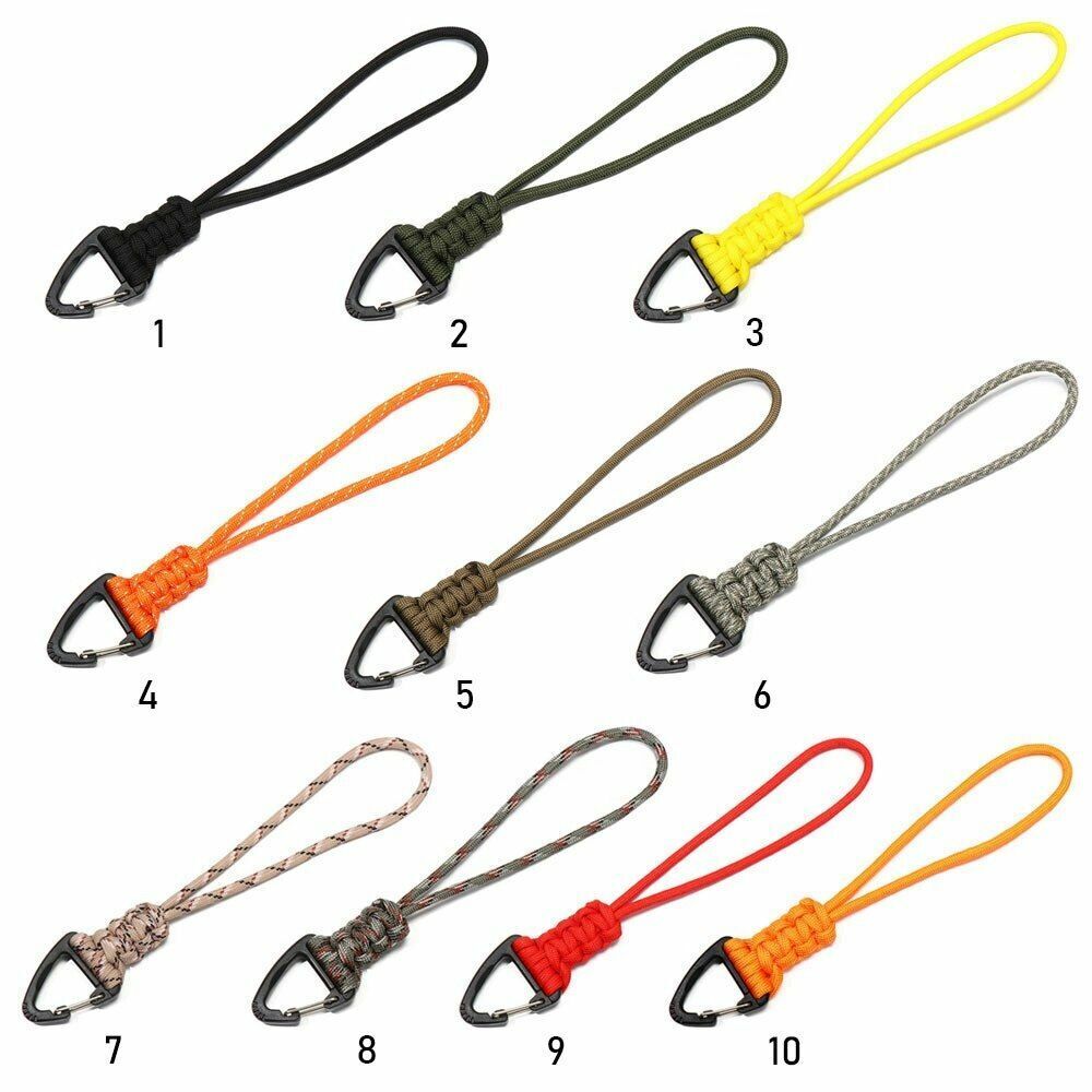 46CM 1 PC Paracord Keychain Lanyard Metal Triangle Buckle Outdoor Cord Carabiner