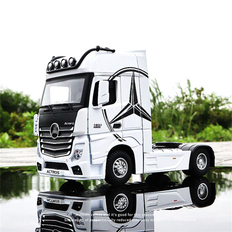 1:36 Benz Container Trailer Truck Head Diecast Model Car Transport Vehicle Toys