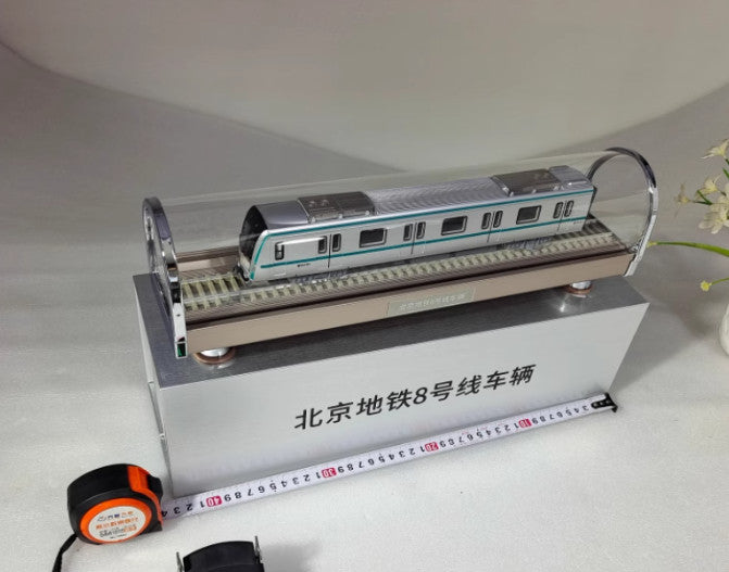 40CM 1:68 Vehicles of Beijing Subway Line 8 Train Passenger Car Diecast Model