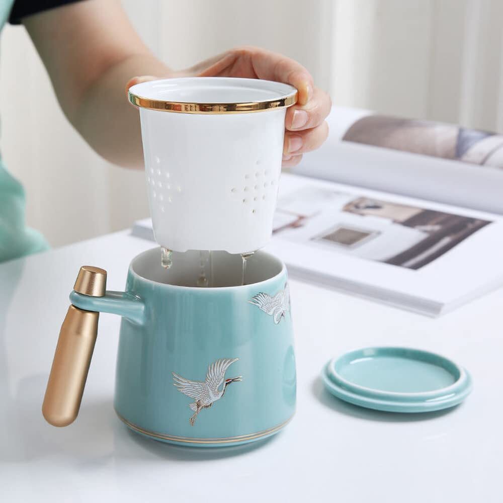 420ml Filter Water Mug Home Office Tea Water Separation Tea Cup Kung Fu Tea Set