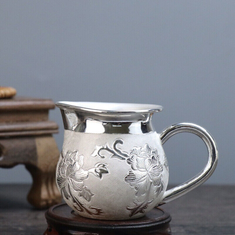 Sterling Silver Tea Set Stove Kettle Tea Pot Tea Cups 100% 999 Silver Snowflake