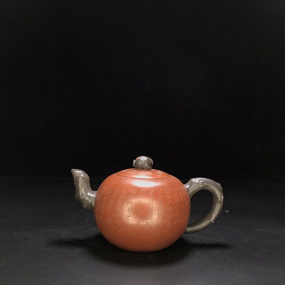 vintage chinese yixing purple clay teapot zisha ceremony carving Collectible art