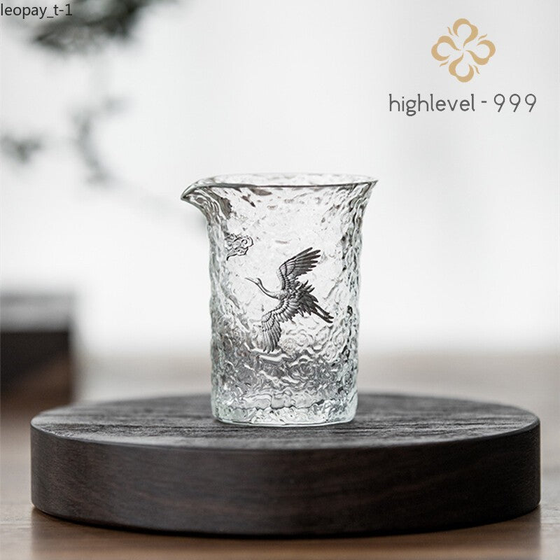 Chinese Cloud Glass Fair Cup Crane Tea Mugs Kung Fu Tea Sea Teacup Teaware
